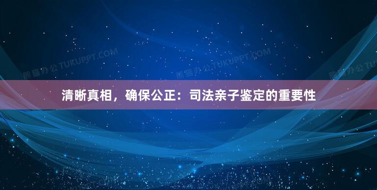 清晰真相，确保公正：司法亲子鉴定的重要性